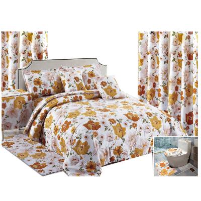 China Luxury HEATHER Bedspread 12pc Bedspread Design Sheet Bedding Sets Collections With Curtains Hotel Design Bedding Set for sale