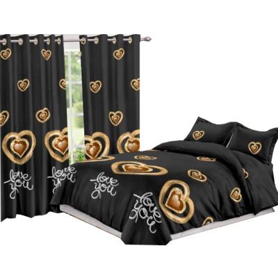 China 100% Polyester Printed Facility Design Bed Sheets And HEATHER Pillowcases Bed Hypoallergenic Breathable Sheets Set With Curtains for sale