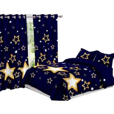 China PASSIONATE Geometric Bed Sheet Set Scatter Print Factory Patterns Polyester Sheet Pillowcase Bedding Set Sheet Set With Curtains for sale