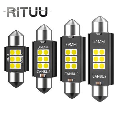 China Canbus Festoon-31MM 36MM Festoon LED C5W C10W LED Bulbs 39MM 41MM Car Interior 3030 6SMD Dome Reading Lights Auto Trunk Lamp 12V 24V White for sale