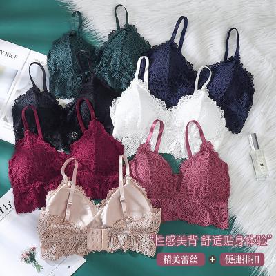 China New QUICK DRY lady summer triangle cup straps pad beautiful back tube wireless bandeau bra top women lace up chest wrap for sale