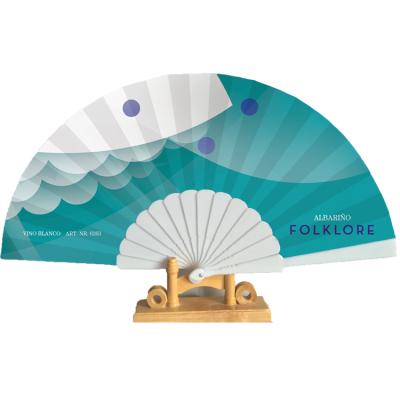 China Europe Wholesale Custom Printed Hand Held Fan Plastic Nylon Foldable Hand Fan for sale