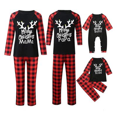 China Family Christmas QUICK DRY Pajamas 2 Pieces Family Set Custom Sleepwear Santa Costume Parent-Child Household Items for sale