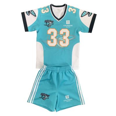 China Breathable Amazon Sublimation Printing Custom Design Rugby American Football Wear Kids Rugby Uniform for sale