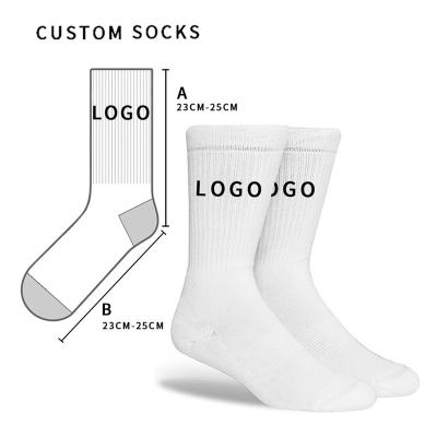 China Amazon Breathable Breathable Sport Socks Cotton Polyester Unisex Socks Customized Logo Printing Crew Socks for sale