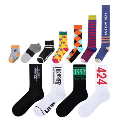 China Quality Cotton Polyester Spandex Breathable Socks Athletes Custom Sport Socks Long Short Crew Socks for sale