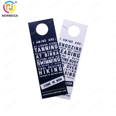 China Door Hangers For Hotel / Branding / Punching Promotion 76.2*228.6 *0.76mm PVC Plastic No Mold Fee Custom Printed Door Hangers for sale