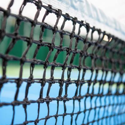 China Professional HDPE Indoor Stadium Double Outdoor Stadium Top Mesh Braided Tennis Nets For Tournament for sale