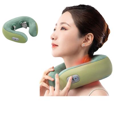 China Electric U-shape Shiatsu Heating Neck Relaxation Memory Foam Massager Portable Cordless Electric Neck Pillow For Relaxation for sale