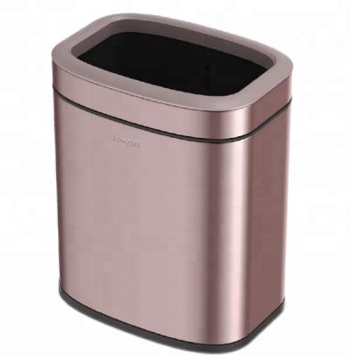 China Durable Round Anti-fingerprint Stainless Steel Indoor Trash Can for sale