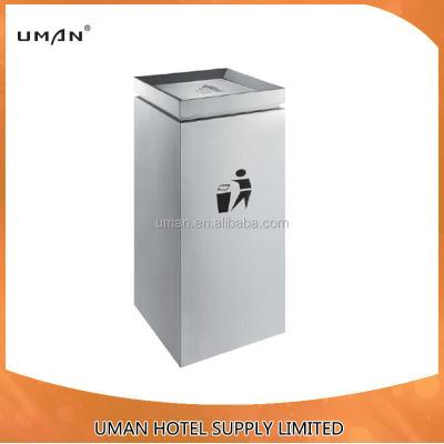 China Sustainable High Quality Commercial Stainless Steel Waste Bin Shopping Mall Swing Lid Trash Can for sale