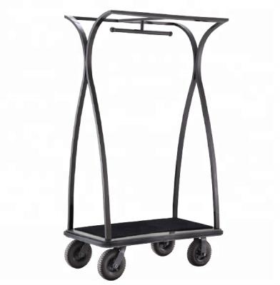 China Stainless Steel Hotel Bellboy Luggage Trolley Stainless Steel for sale