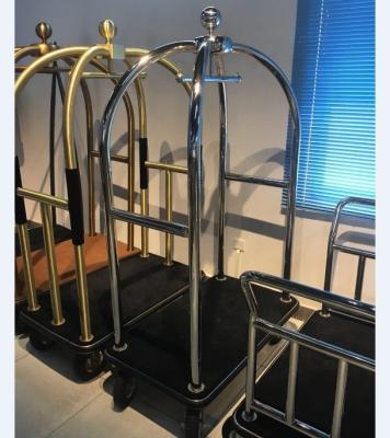 China Modern Stainless Steel Bird Cage Trolley Luggage Trolley For Five Star Hotel for sale