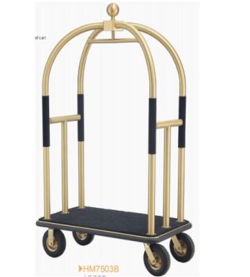 China Hotel Trolley Five Star Hotel Luggage Trolley, Lobby Trolley, Birdcage Trolley, Brass for sale