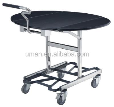 China 304 stainless steel and MDF room service cart/hotel food service cart/mobile food cart for sale