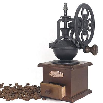 China 2022 Modes Viable Unique Design Coffee Grinder Vintage Household Coffee Antique Wooden Hand Small Grinder for sale