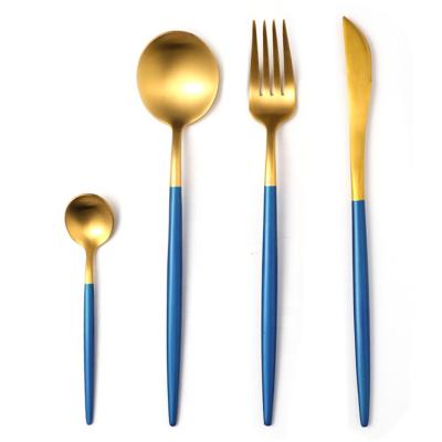 China Viable Gift Package Metal Chopsticks Fork Knife Fork Spoon Luxury Western Dinnerware Set for sale