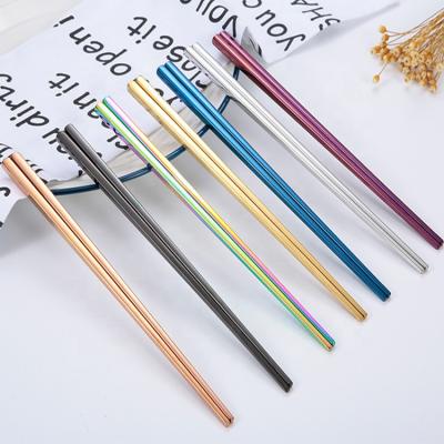 China Viable Custom Reusable Chopsticks Stainless Steel Japanese Korean Titanium Titanium Chopsticks Set On Sale for sale