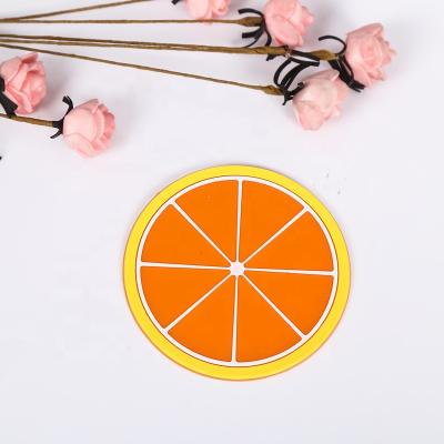 China Sustainable Custom Silicone Coaster With Logo PVC Soft Rubber Round Coaster for sale