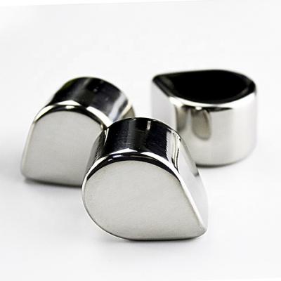 China New Product Sustainable Water Drop Shaped Stainless Steel Ice Cube Whiskey Stones for sale