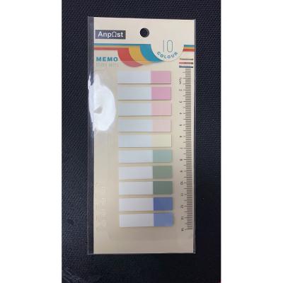 China Color Self Adhesive Markers Memo Pads Student School Office Sticky Adhesive Stationery with Measuring Ruler for sale