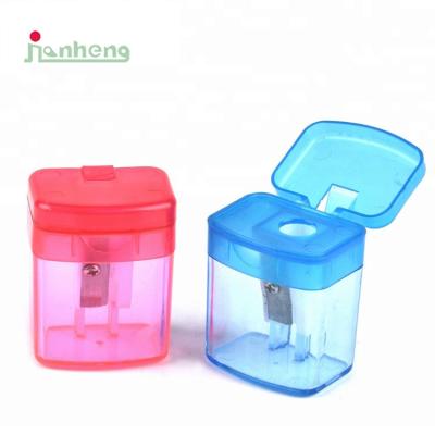 China School Ningbo Blister Card Office Stationery Set Mini Transparent Pink Pencil Sharpener for sale