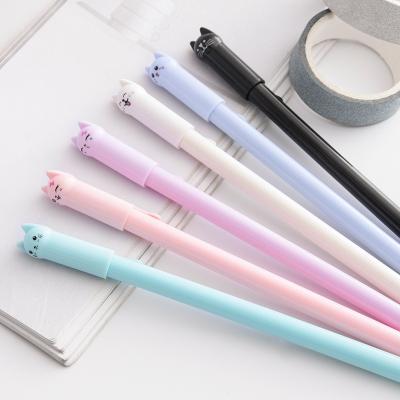 China New design cartoon cat ink pen office and school kawaii stationery cute gel pen normal promotion for sale