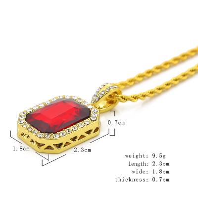 China Hip Hop Men's Crystal Pendant Necklace Hip Hop Set Pendants Jesus Small Gem Set Mini Gemstone for sale