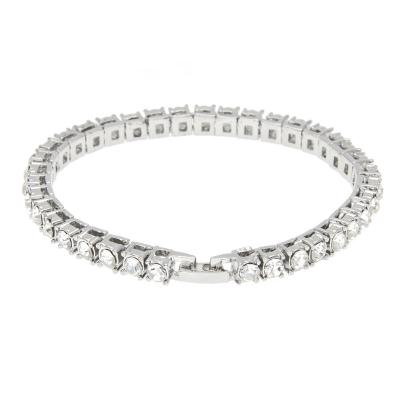 China Fashion Jewelry Wholesale Full Rhinestone 5mm Jewelry Hip Hop Hip Hop Tennis Chain Stainless Steel Crystal Men Bracelet for sale