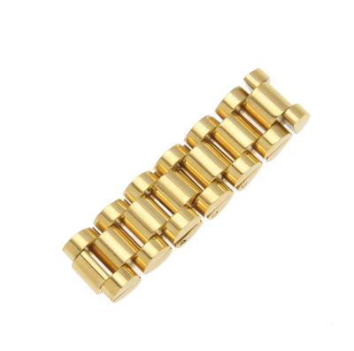 China Hiphop New Spot Stainless Steel Micro Inlaid Zircon Ring Gold Watch Chain Design Hip Hop Jewelry Gold Plated Rings for sale