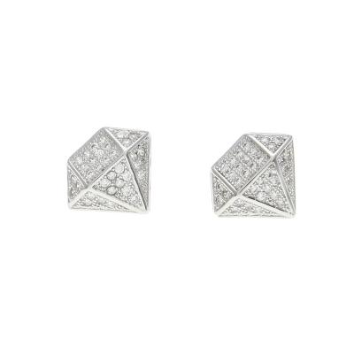 China Hiphop Gemstone Shaped Luxury Earring Micro Inlaid Zircon Zircon Hip Hop Stud Earrings Women Micro Hip Hop Jewelry Wholesale diamond for sale