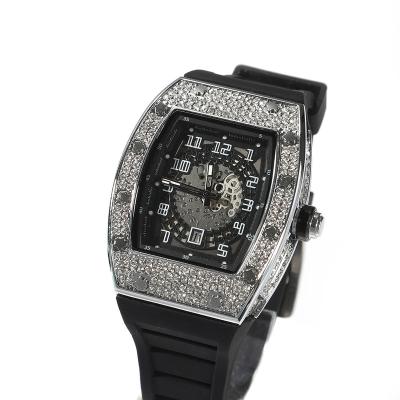 China Other New Men Watch Fashion Diamond Studded British Watch Function Personality Sports Silicone Band Multi Hip Hop Watch for sale