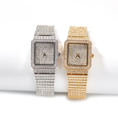 China Other new square dial men's and women's gypsophila watch temperament diamond gold quartz watch jewelry for sale