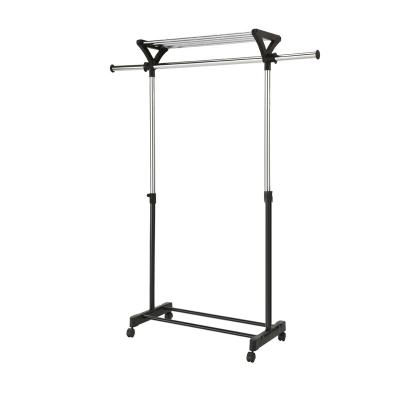 China Simple Space Saving Garment Cloth Rack With Pull Out Bars , Clothes Rack With Top Shelves for sale