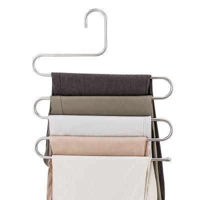 China Space Saving Scarf Hanger Cabinet S Type Storage Rack Clothes Organizer Pants Hanger for sale