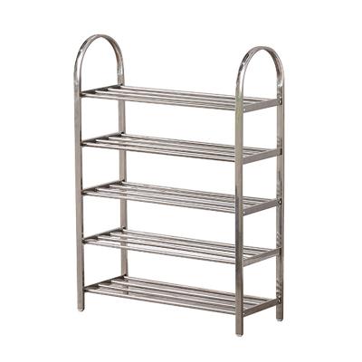 China Eco-Friendly Home Storage Organizer Shelf 5 Tiers Stainless Steel Shoe Rack Multifunctional for sale