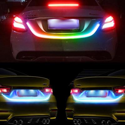 China 12v Car Rear Trunk RGB LED Strip Light Tailgate Curb Driving Turn Signal Flow Warning LED Strip 47.6 Inch (121cm) for sale