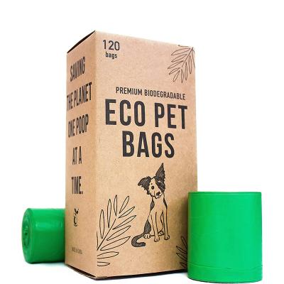 China 100% Cornstarch 120pc Eco Pet Dog Poop Bags Biodegradable Dog Poop Bags Compostable Poop Bag for sale