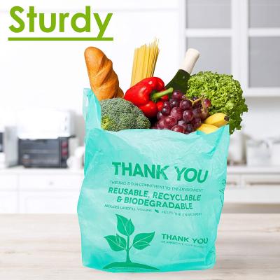 China Green Printed Plastic Shopping Bags Biodegradable Compostable Recyclable Biodegradable for sale