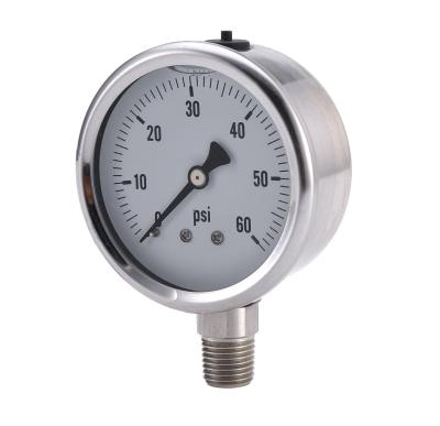 China Stainless Steel Bottom Connection Stainless Steel High Pressure Gauge For Metallurgy for sale