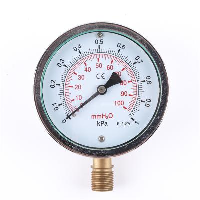 China High Quality Brass Wire Holder Stainless Steel Air Pressure Gauge For Compressed Pneumatics for sale