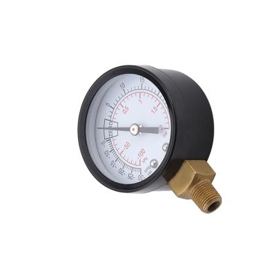 China Black Brass Iron Wire Steel Vacuum Pressure Gauge For Oxygen Tank for sale