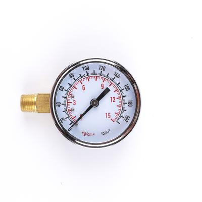 China Brass Port Connection 50mm General Pressure Gauge For Gas for sale