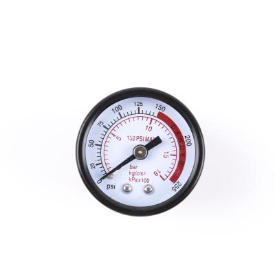 China Brass Black Steel Case Connection Rear Air Pressure Gauge For Air Compressor for sale