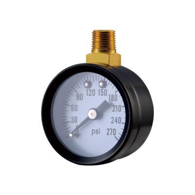 China Thread Brass High Connection Black Steel Vibration Resistant Pressure Gauge For Metallurgy for sale