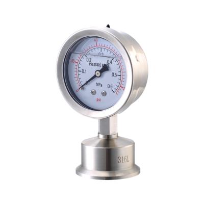 China SUS316 flange connection to control stainless steel case pressure gauge for sale