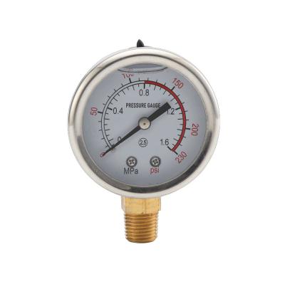 China Brass Radial Liquid Filled Pressure Gauge For Injection Molding Machine for sale