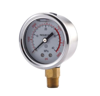 China Brass Anti-Vibration Stable Reading Liquid Filled Pressure Gauge for sale