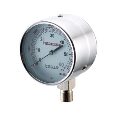 China Stainless Steel Safety Glass Window Capsule Pressure Gauges For Gas Pipeline Equipment for sale