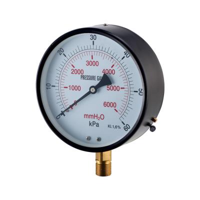 China Black Steel 150mm Black Steel Case Capsule Pressure Gauges For Gas for sale